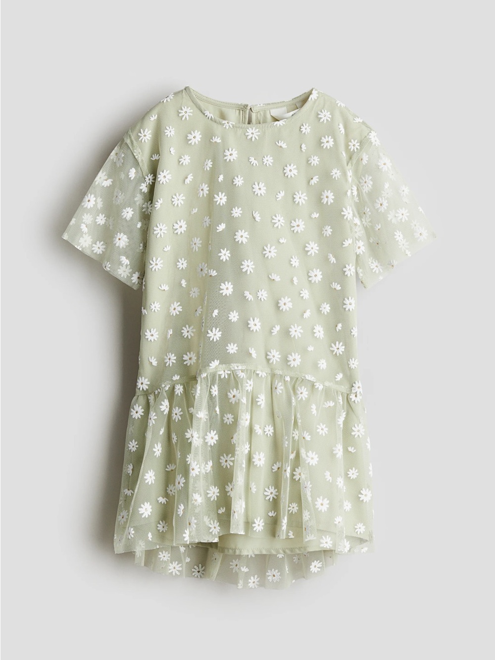 H&M EMBROIDERED-DETAIL DRESS